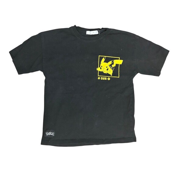 Pokémon Pikachu #25 Kids T Shirt Size 8-9 Black Graphic Print - Picture 1 of 7